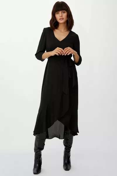 Principles Dipped Frill Hem Belted Midi 