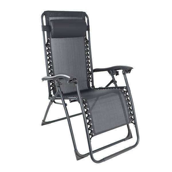 Grey Reclining Sun Lounger - Free Click and Collect