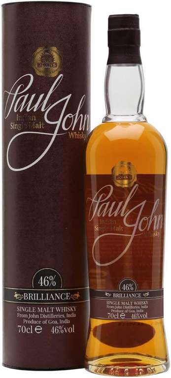 Paul John Brilliance Indian Single Malt Whisky 70 cl - £32.99 @ Amazon
