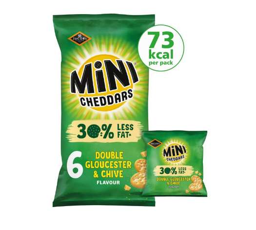Jacobs Mini Cheddars Double Gloucester & Chive Flavour 6 x 17g