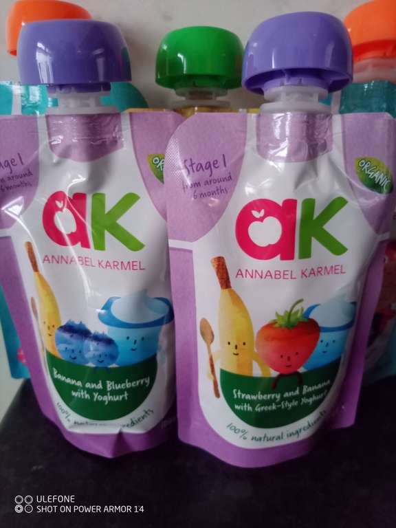 Annabel Karmel Yoghurt & Meal Pouches 39p or 3 for £1@ Heron Foods (Cleethorpes)