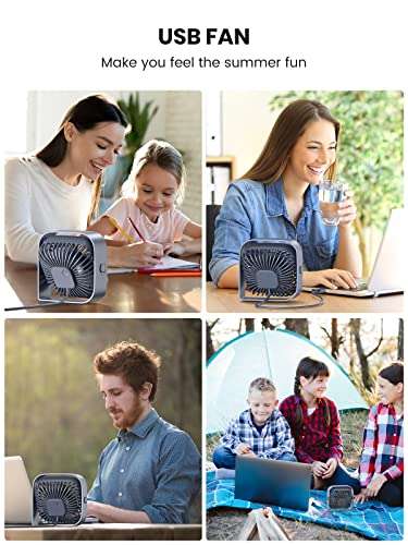 TOPK USB Desk Fan, [2023 Upgraded ] Strong Airflow & Quiet Operation - £6.99 With Voucher, Dispatched By Amazon, Sold By TOPK Direct