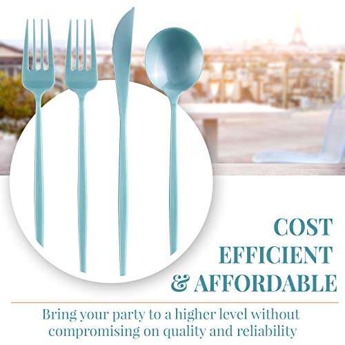 Opulence Collection Flatware Set | Heavy Duty Cutlery | 96 pc Set | 48 Forks, 24 Knives and 24 Spoons | for Upscale Wedding and Dining
