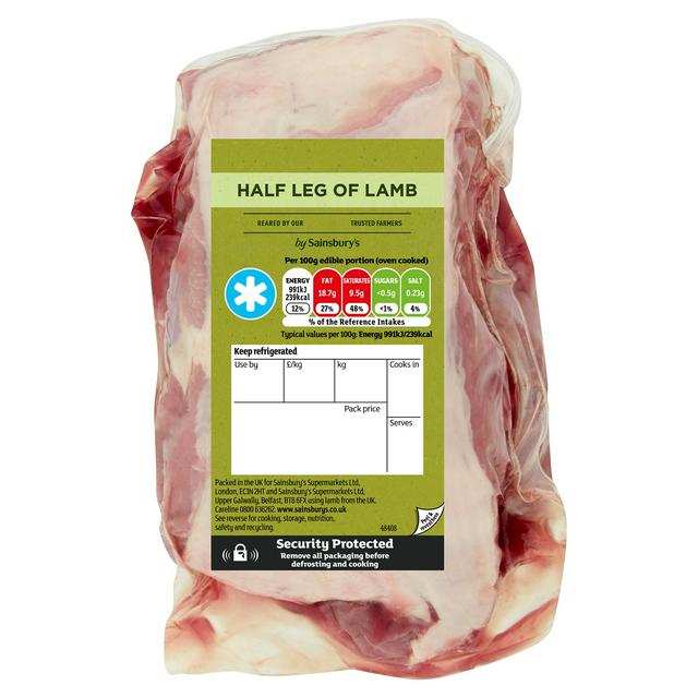 Sainsbury's British or New Zealand Half Leg Of Lamb (Approx. 925g) - Nectar Price