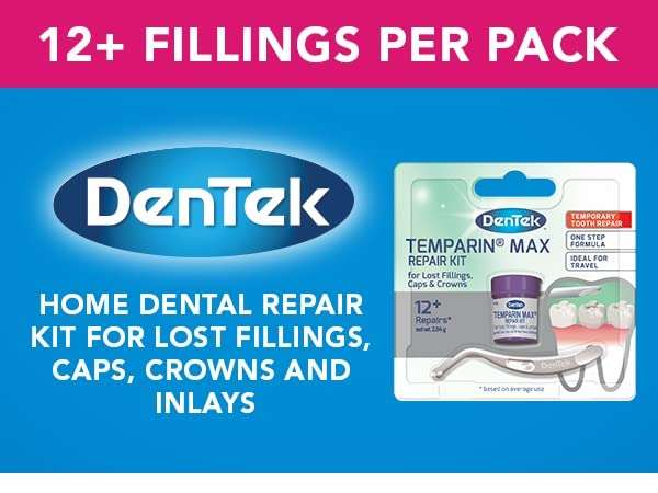 DenTek Temparin Max Home Dental Repair Kit for repairing lost fillings and loose caps, crowns or inlays - 12+/ 13+ Repairs £2.50 @ Amazon