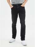 Men’s Black Slim Tapered Comfort Fit Jeans (Waist 32-38) - £5 + Free Click & Collect @ George Asda