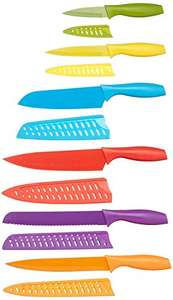 Amazon Basics 12-Piece Knife Set, Multicolor