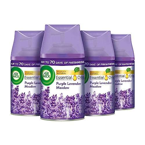 Pack of 4 Air Wick |Purple Lavender Meadow |Automatic Air Freshener|Freshmatic Auto Spray Refill | 250ml | S&S £9.66