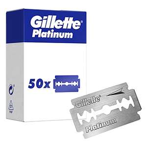 Gillette Platinum Double Edge Razor Blades Men, Pack of 50 Stainless Steel Safety Razor Blade Refills £9.94 @ Amazon