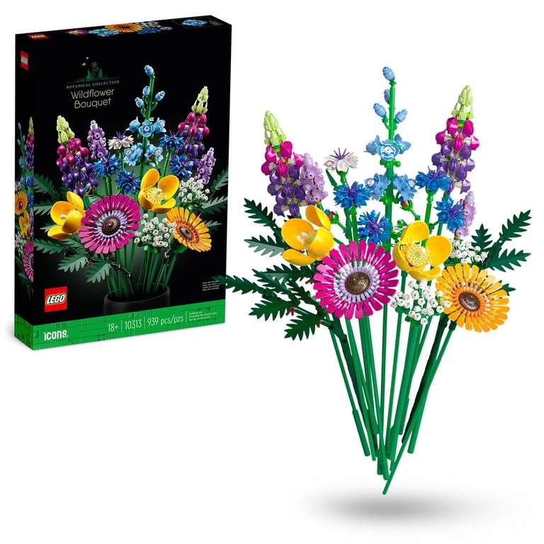 LEGO 10313 Icons Wildflower Bouquet Flowers Set for Adults - w/Code