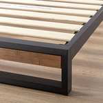 Zinus Suzanne King size Bed frame - Bed 150x200 cm - 18 cm Height - Bamboo and Metal Platform Bed fram with wood slat support