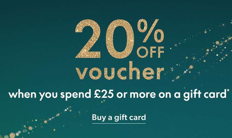Get a 20% Off full priced Voucher when you spend £25+ on a physical gift card @ New Look