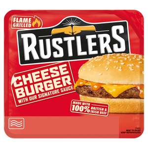 5 X Rustlers Flamed Grilled Cheese Burgers 132g