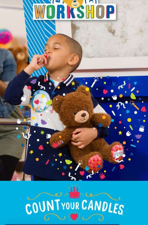 Build-A-Bear Birthday Treat Bear (Available in birthday month) pay your age from £1 @ Build-a-Bear Workshop