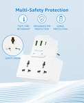 UK to European Plug Adapter with USB (2 USB A + 1 USB C), Grounded UK to Europe Travel Adapter 2 Way with 3 USB Ports sold by Vemon Smart