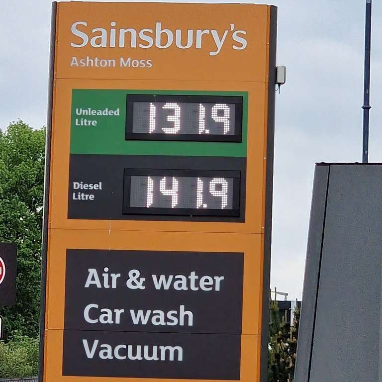 Unleaded Petrol £1.319p @ Sainsburys Ashton-under-Lyne