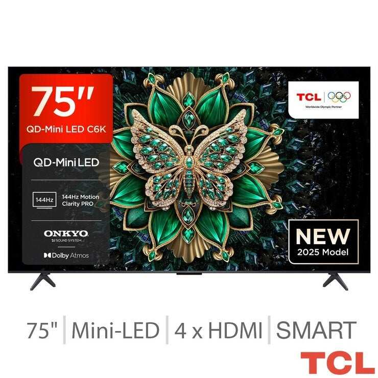 TCL 75C6K 75 Inch Mini LED Smart TV - In Store Sunbury
