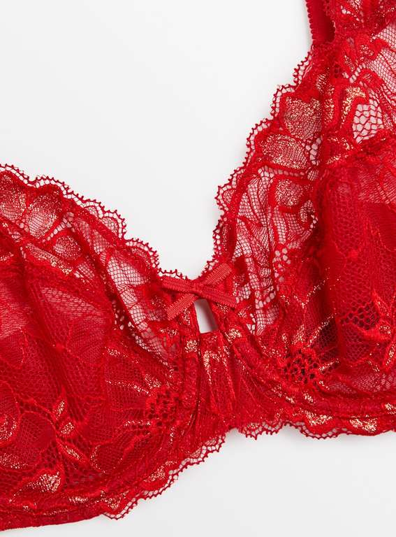 Red Floral Lace Underwired Bra | hotukdeals