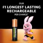 Duracell Rechargeable AAA Batteries (Pack of 4), 900 mAh NiMH, pre-charged