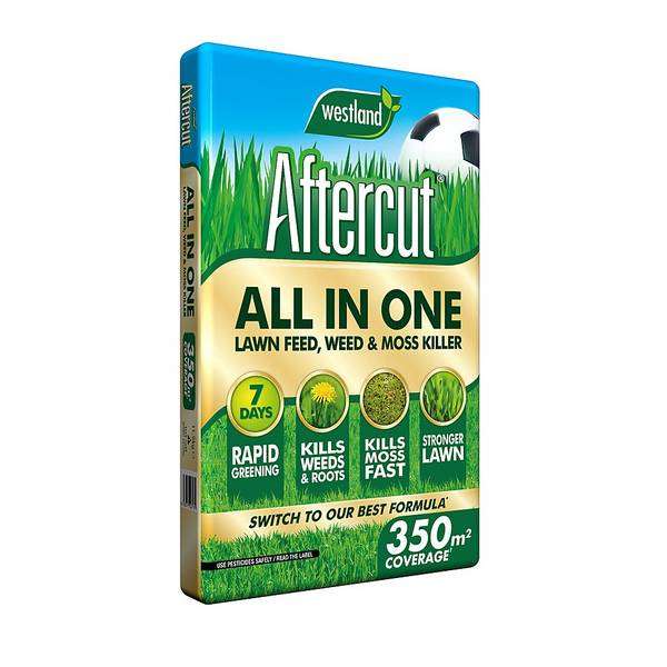 Aftercut All in One Lawn Feed, Weed & Moss Killer 350m² Bag - Free C&C