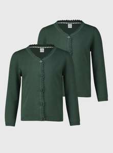 School Uniform - Green Scalloped Cardigan 2 Pack - £6.40 + Free Click & Collect - @ Argos