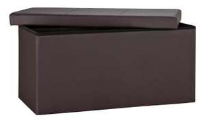 Argos Home Ashton Large Faux Leather Stitched Ottoman -Brown £20 with Click and Collect@ Argos