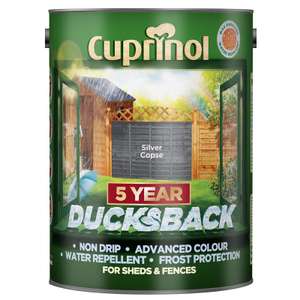 Cuprinol Ducksback 5L fence & Shed Paint - Silver Copse/Black £8 @ B&M