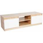 Wooden Large TV Stand (in White & Oak) - £49.99 + Free Delivery - Sold and shipped by Eurotrade W Ltd, Range+ Partner