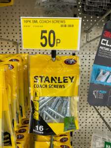 16 pack stanley Coach screws - instore Bradford