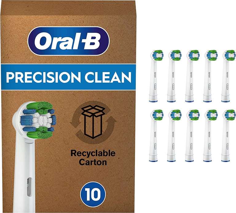 Oral-B Precision Clean Electric Toothbrush Head with CleanMaximiser Technology, Excess Plaque Remover, Pack of 10 - £18.04 with S&S