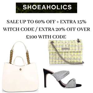 Sale Up to 60% Off + Extra 15% Off With Code (Or Extra 20% Off Over £100) + Free Shipping Over £100 (otherwise £3.95) - @ Shoeaholics