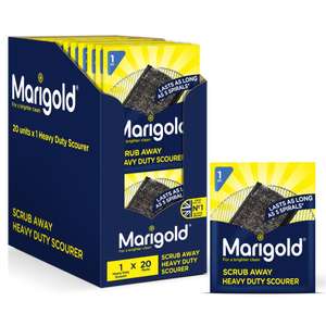 Marigold Scrub Away Heavy Duty Stainless Steel Scourer, 20 Single Packs