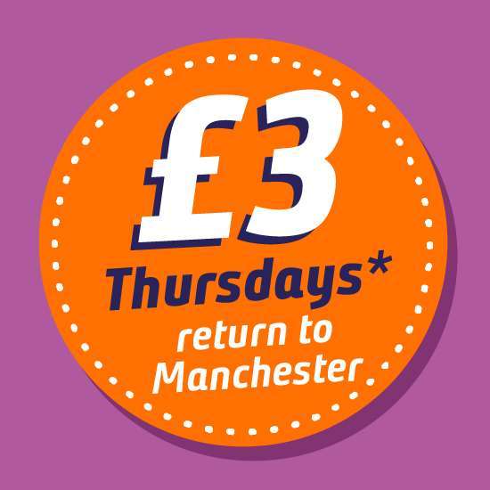 Trains between Bolton and Manchester on Thursdays £1.50 advance single (£3 return) @ Northern Rail