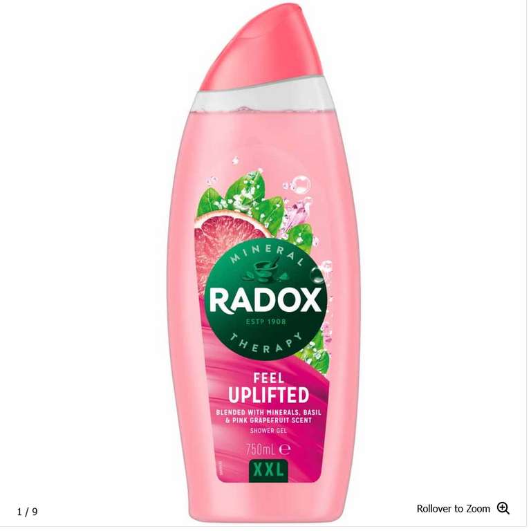 Radox Shower Gel 750ml (3 Options) Feel Awake/Feel Refreshed/Feel Uplifted - 95p + Free Click & Collect @ Wilko