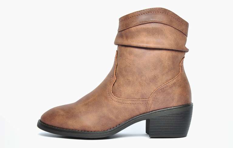 Women's Divaz Adele Fur-Lined Vegan Boots in Tan Brown or Black with code + Free delivery