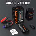 AsperX Jump Starter Power Pack,1500A Car Battery Booster, with jump leads, LED - £44.99 Dispatches from Amazon Sold by JIAHONGJING STORE