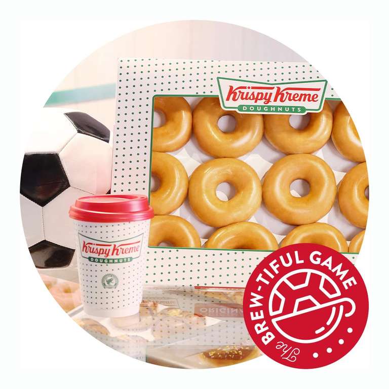 Free Krispy Kreme OG dozen + free regular hot drink to first 10 people in every shop on 7th August England Women’s Matchday (Round of 16)