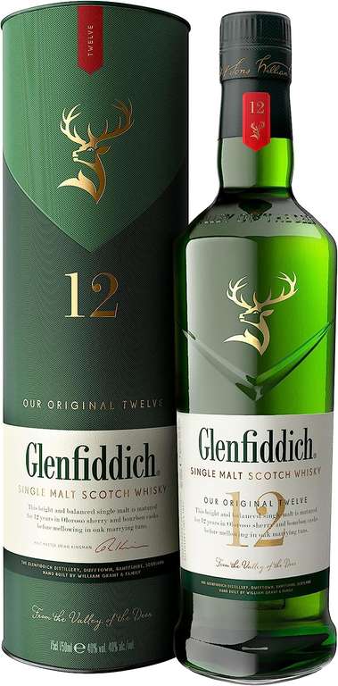 Glenfiddich 12 Year Old Single Malt Scotch Whisky, 70cl (Derby City Centre)