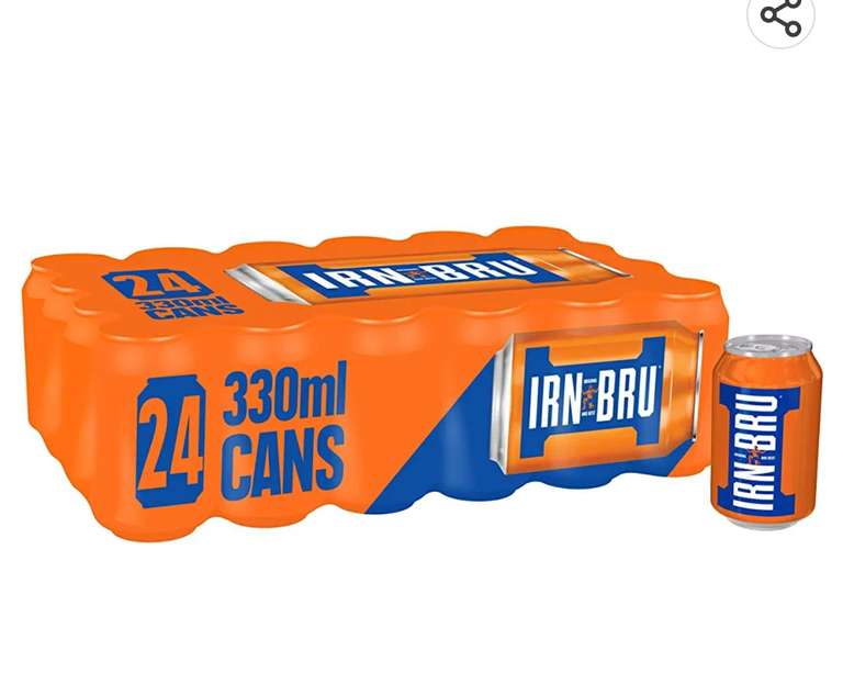IRN-BRU Regular 24x330ml Pack of 24 £8 @ Amazon - £4.80 with Subscribe & Save 20% Voucher