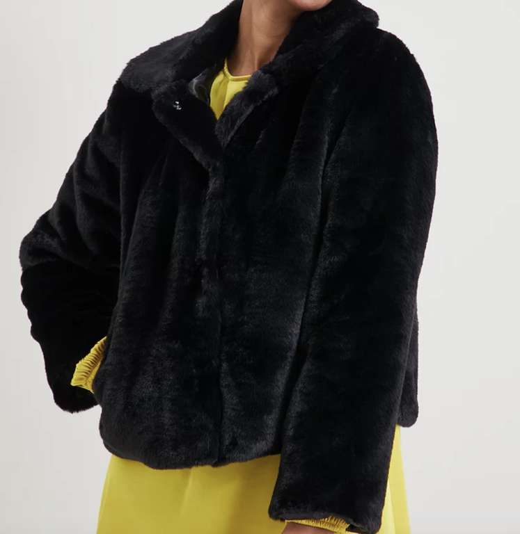 Black Faux Fur Jacket £12.60 (Free Collection) @ Sainsbury's Tu