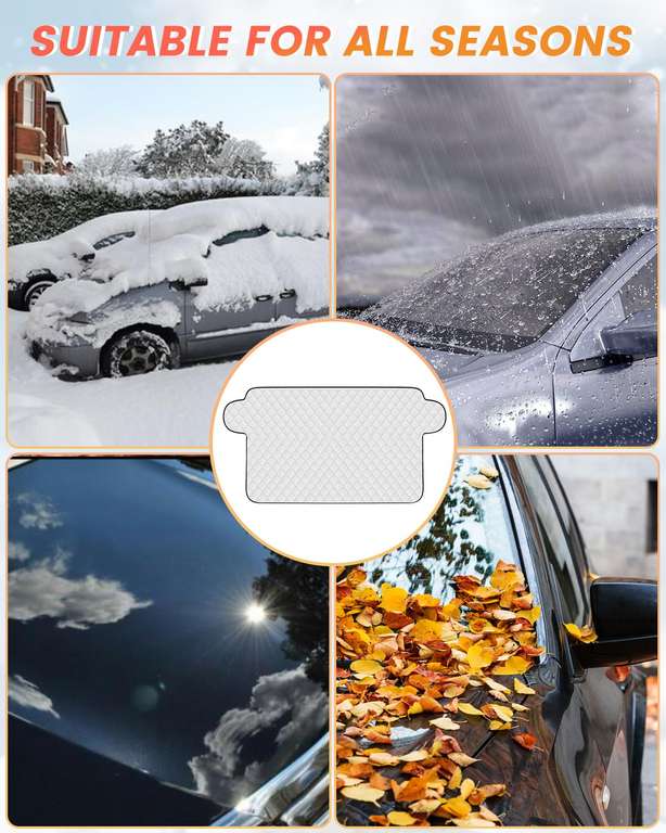 E-SMARTER Car Windscreen Cover for Winter, 180x96.5cm with Applied