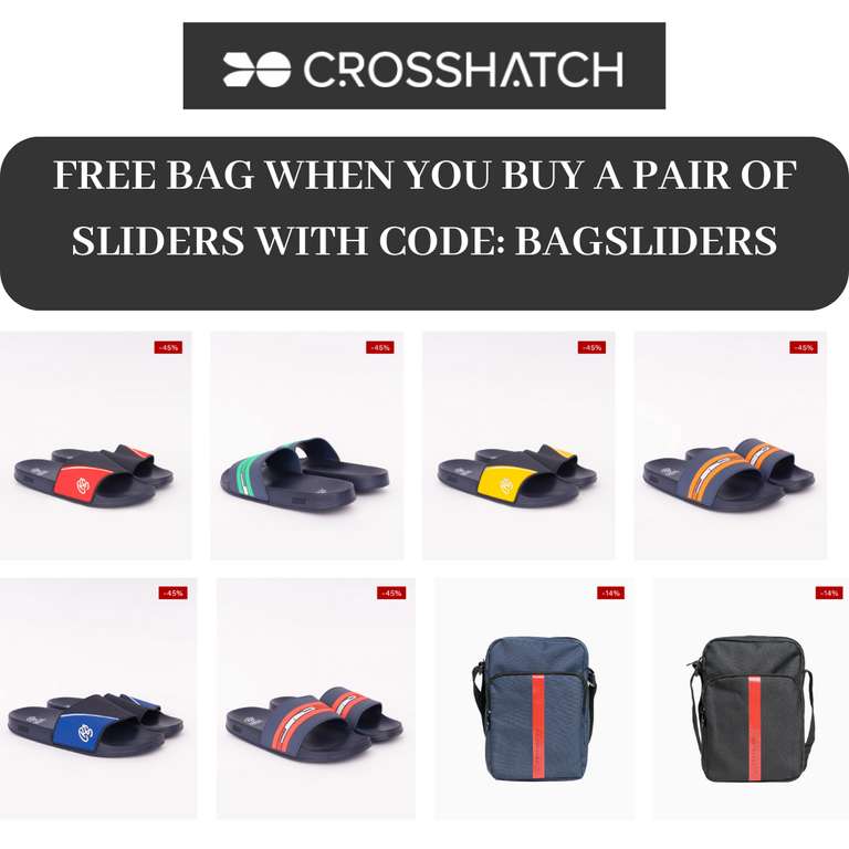 Pair Of Sliders + Free Bag - £12 (£2.99 Delivery) - @ Crosshatch