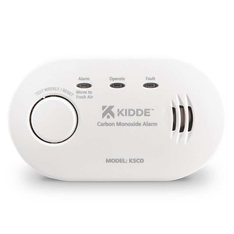 Kidde 5CO Carbon Monoxide Alarm and Detector with AA Batteries - 10 Year Sensor Life CO Alarm for Home - Sold by Safelincs / FBA