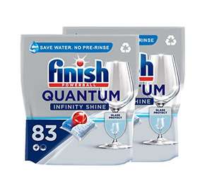 Finish Quantum Infinity Shine Dishwasher Tablets 2 x 83 Tab Packs - 166 Tabs Total - £23.40 S&S (£18.20 with Possible 20% Voucher)
