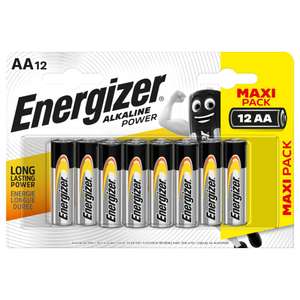 Energizer Alkaline Power AA Battery Pack of 12 with free Click and Collect at Jewson