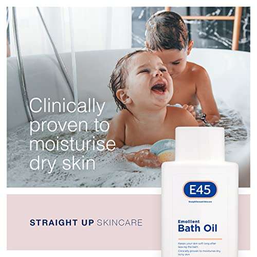 E45 Bath Oil (500ml)– E45 Bath Oil Emollient to Moisturise & Hydrate Dry Skin