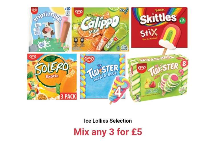 Ice Lollies Selection | Mix any 3 for £5