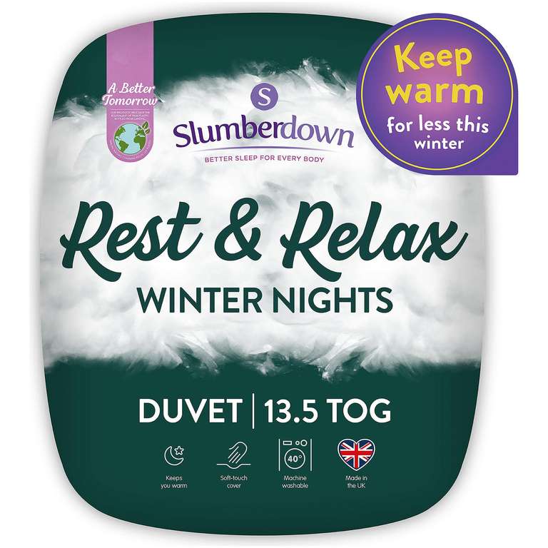 Slumberdown Rest & Relax Duvet 13.5 Tog, Single now half price