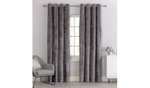 Argos Home Crushed Velvet Fully Lined Eyelet Curtains, Charcoal from £15 (Width 117cm X Drop 137cm) - £15 Free Click & Collect @ Argos