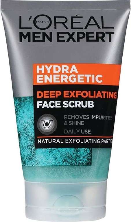 L'Oréal Men Expert Face Scrub, Hydra Energetic/Anti-Blackhead Daily Face Scrub, 100ml £2.49 each @ Amazon